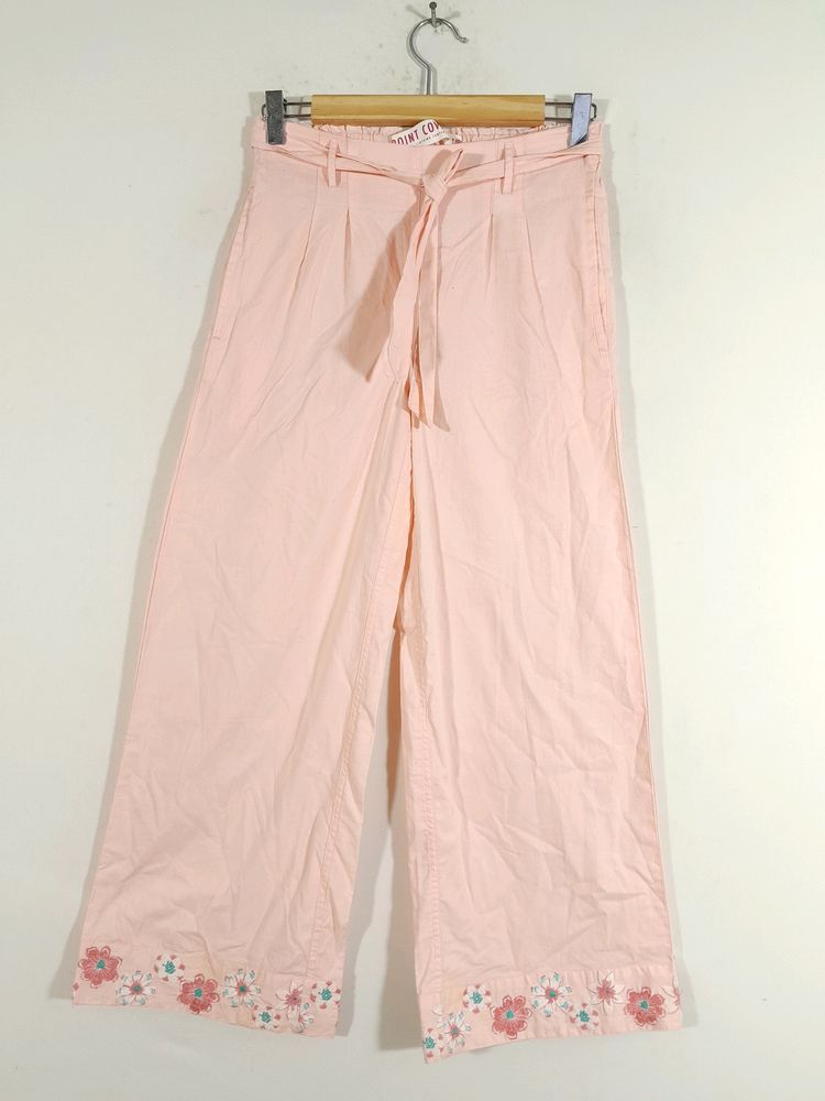 New Pink Embroidered Plazzo Pant With Top