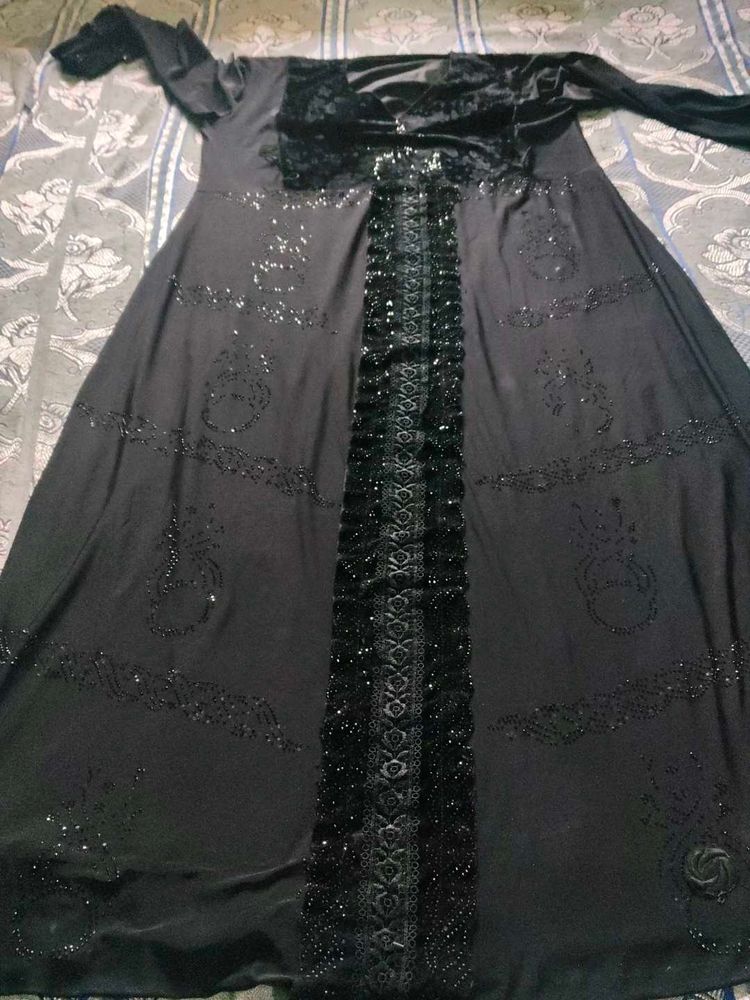 Elegant Black Embellished Dress