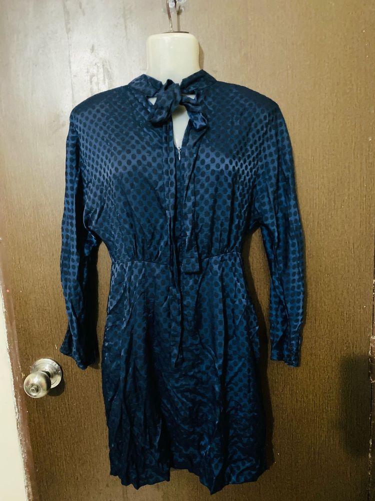 Navy Blue Polka Dot Dress