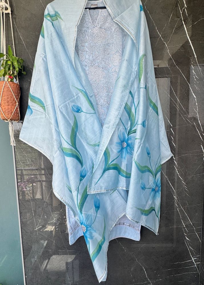 Floral Block Painted Kurta Set