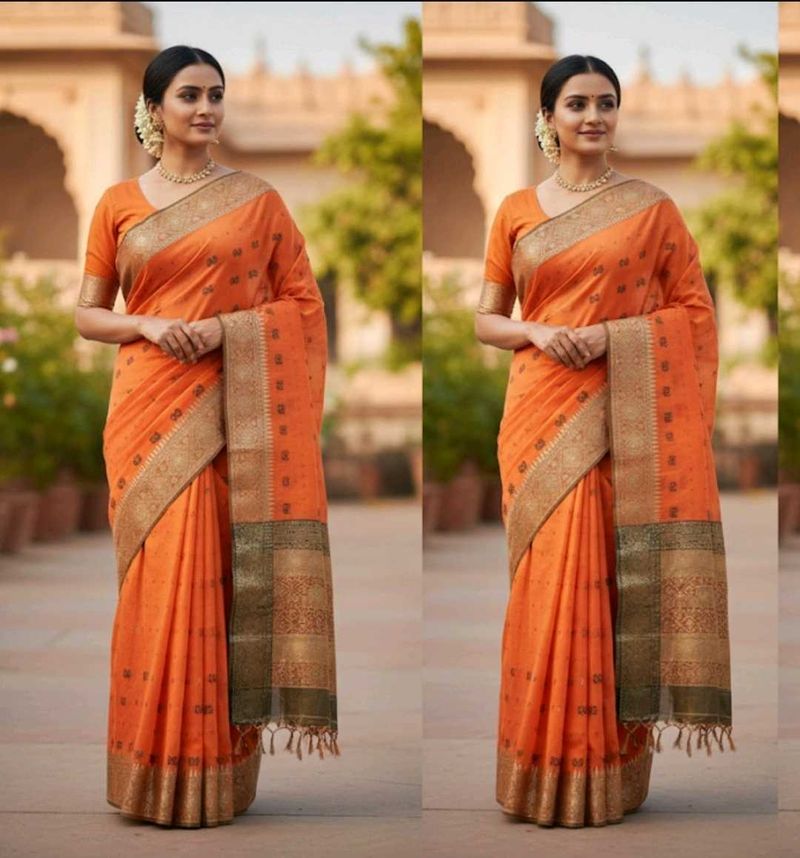 Elegant Orange Saree
