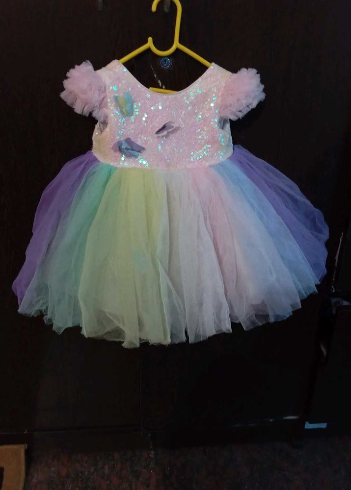 Sparkly Rainbow Butterfly Dress