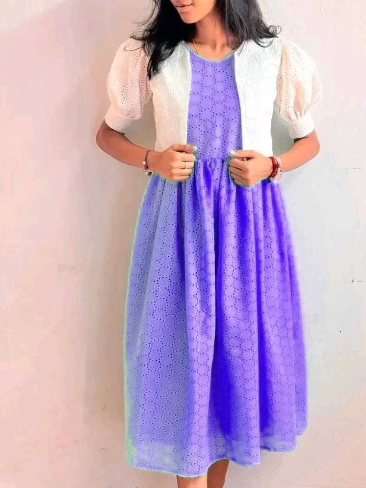 Hakoba Cotton Dress With Jacket