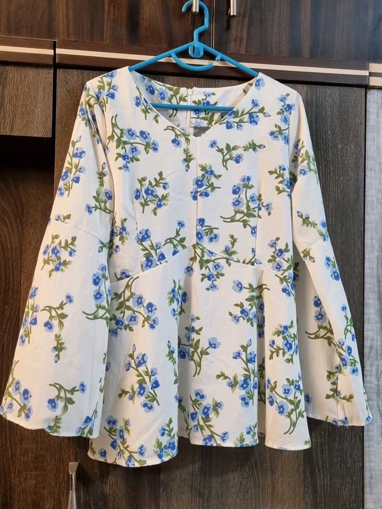 Floral Print Peplum Top