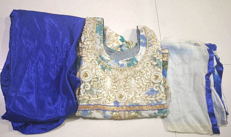 Stitched Suit Party Wear 💙🤍