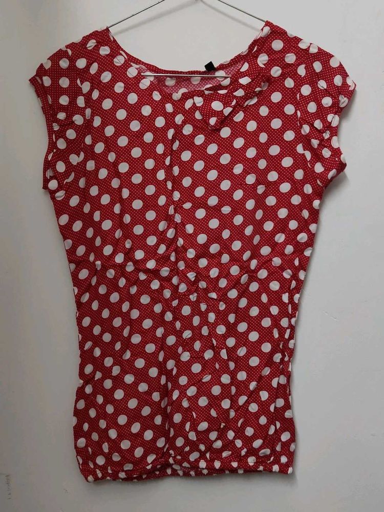 Red Polka Dot Top