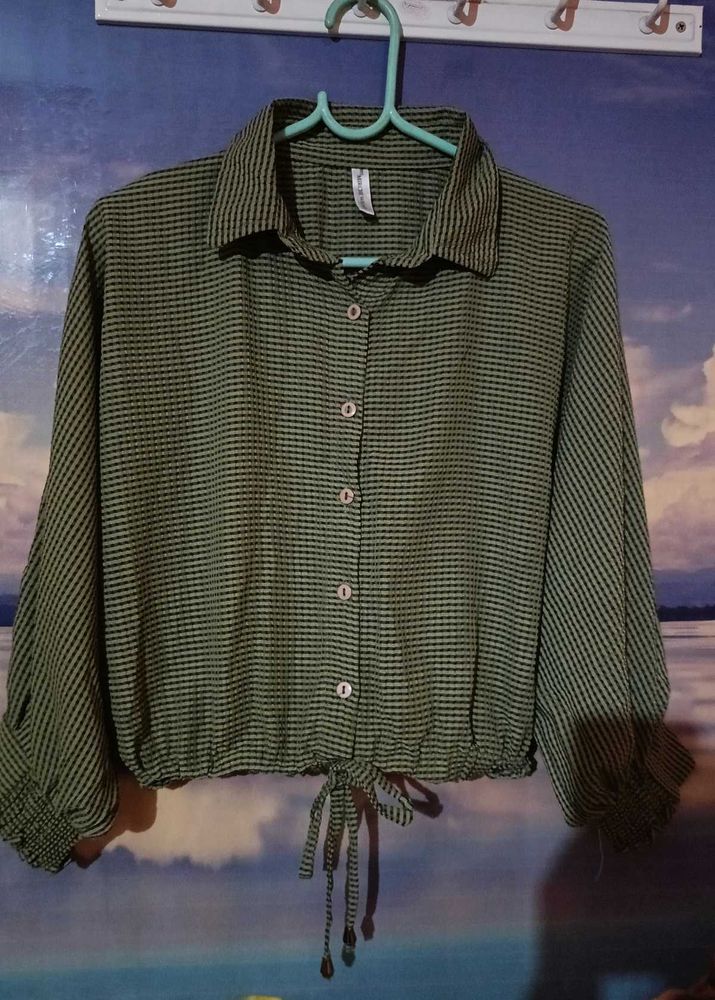 Green Patterned Top