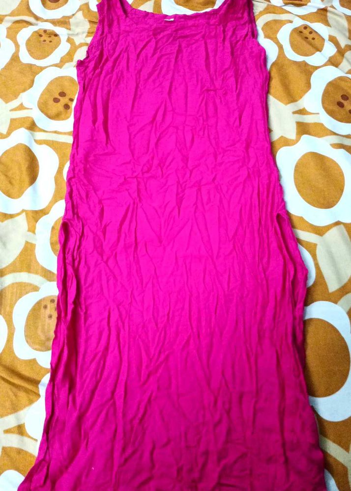 Long Beautiful Pink Straight Kurta