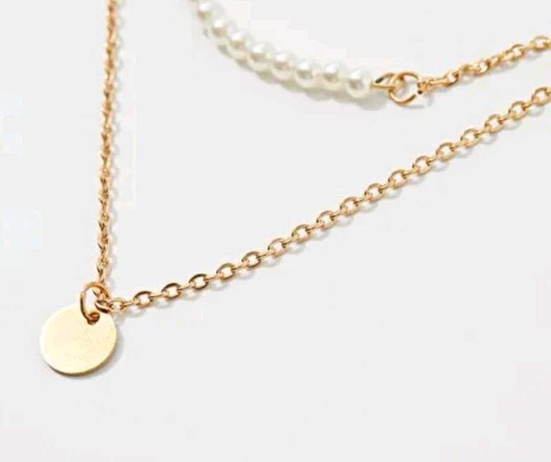 Gold Layered Pearl Pendant Necklace