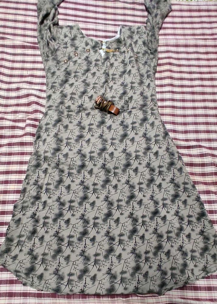 Grey Printed Dress