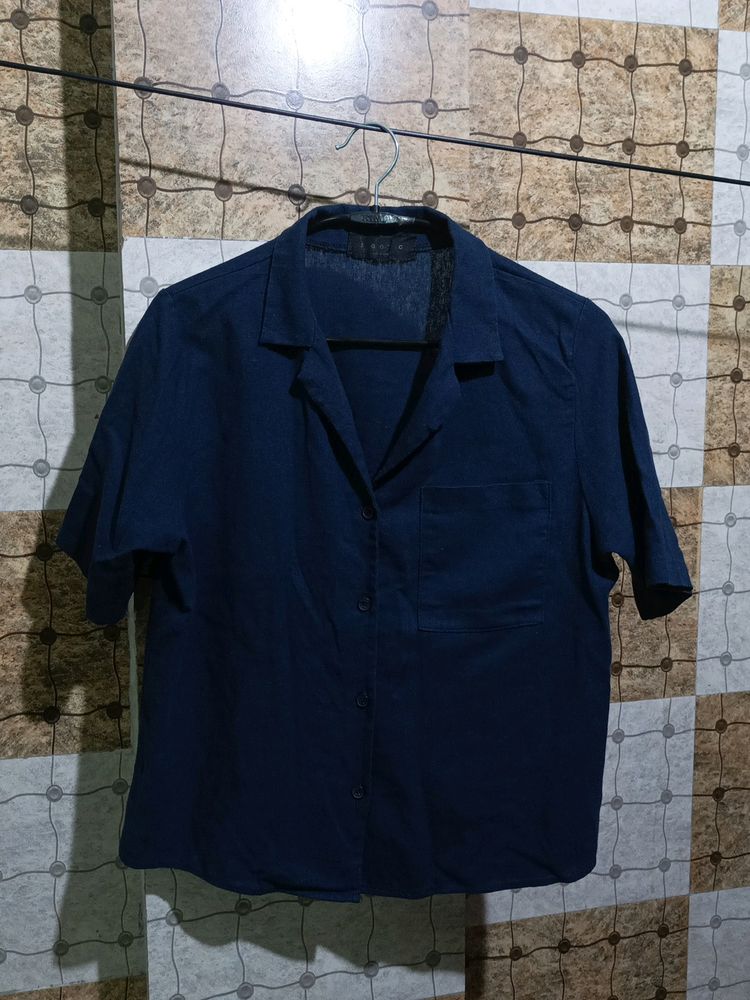Navy Blue Colour Formal Shirt For Women