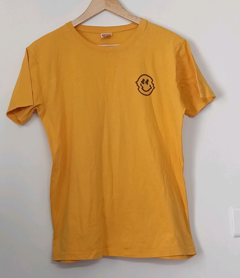 Yellow Glitch Smiley Face T-Shirt
