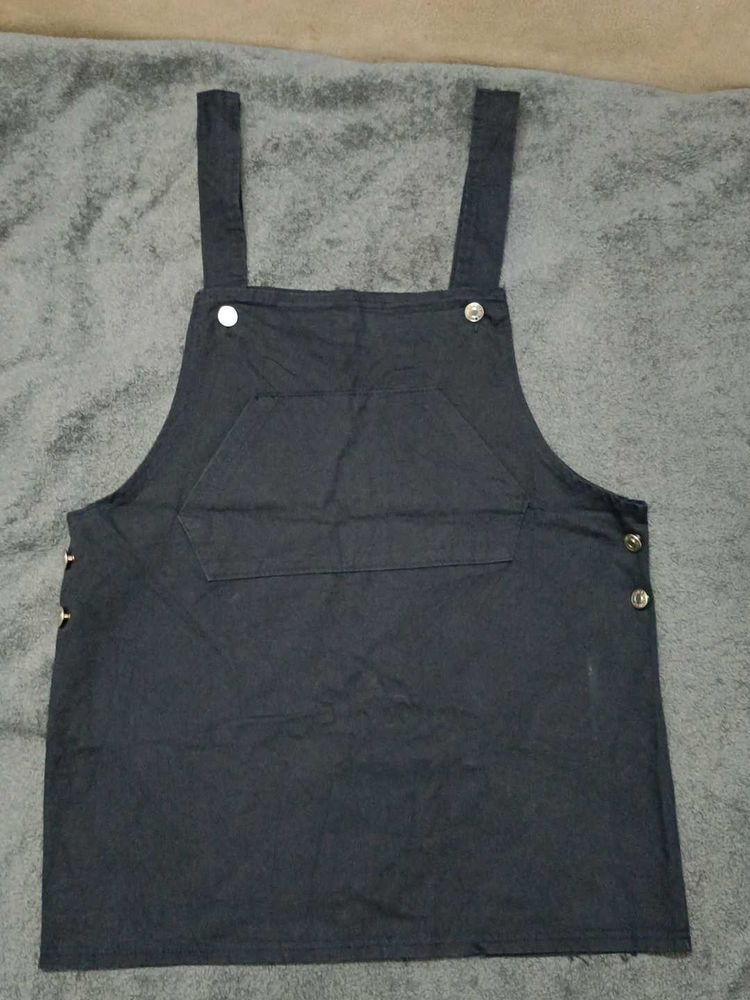 Dark Wash Denim Overall Dress