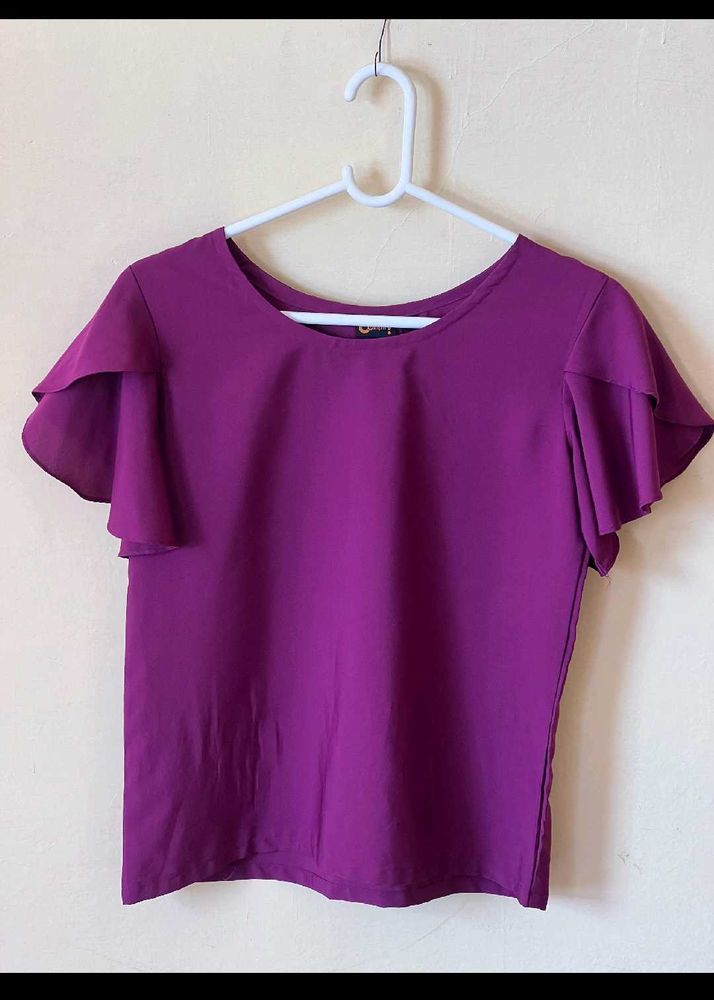 Purple Butterfly Sleeve Top