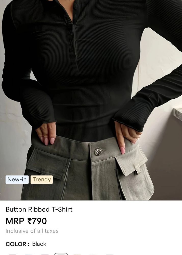 Button Top -black, Maroon, White