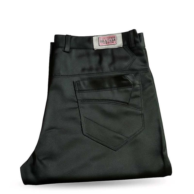 Thrifted Jet Black Satin-Finish Pants