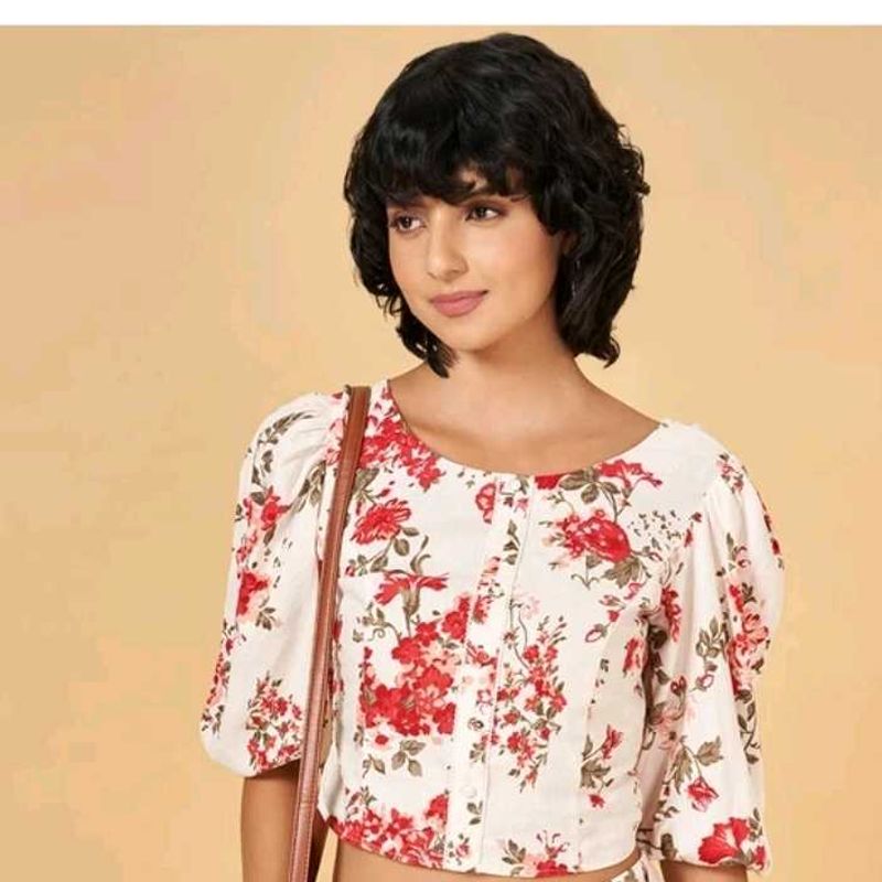 Floral Printed Puff sleeves Top