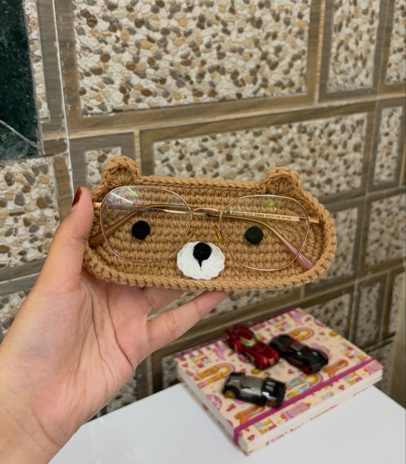 Crochet Bear Glasses Case