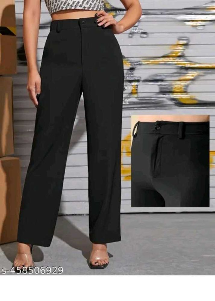 Classic Black High-Waisted Wide-Leg Pants