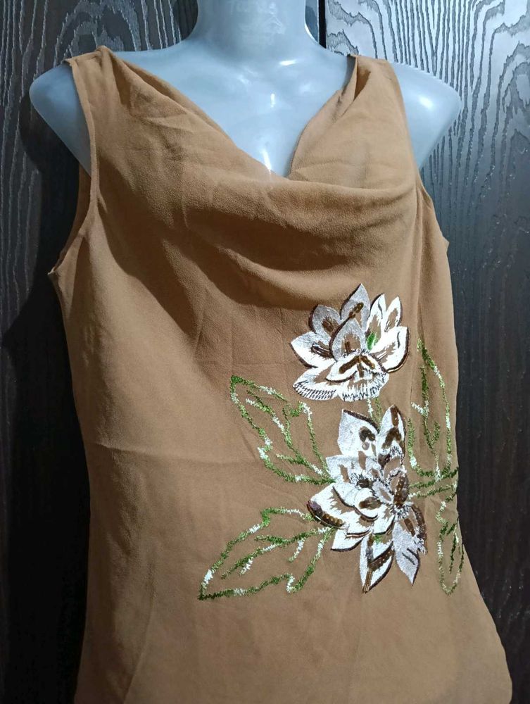 Floral Embroidered Tank Top Zara Black To