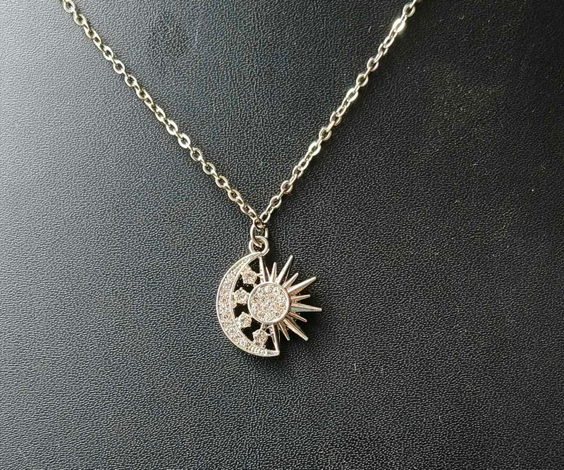 Sun &amp; Moon Silver Necklace