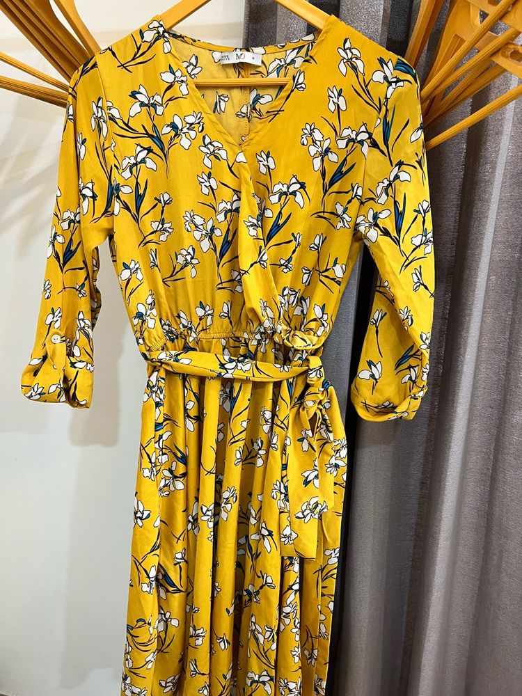 Floral Yellow Maxi Dress