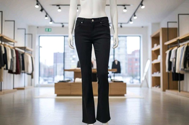 Black Flared Denim Jeans