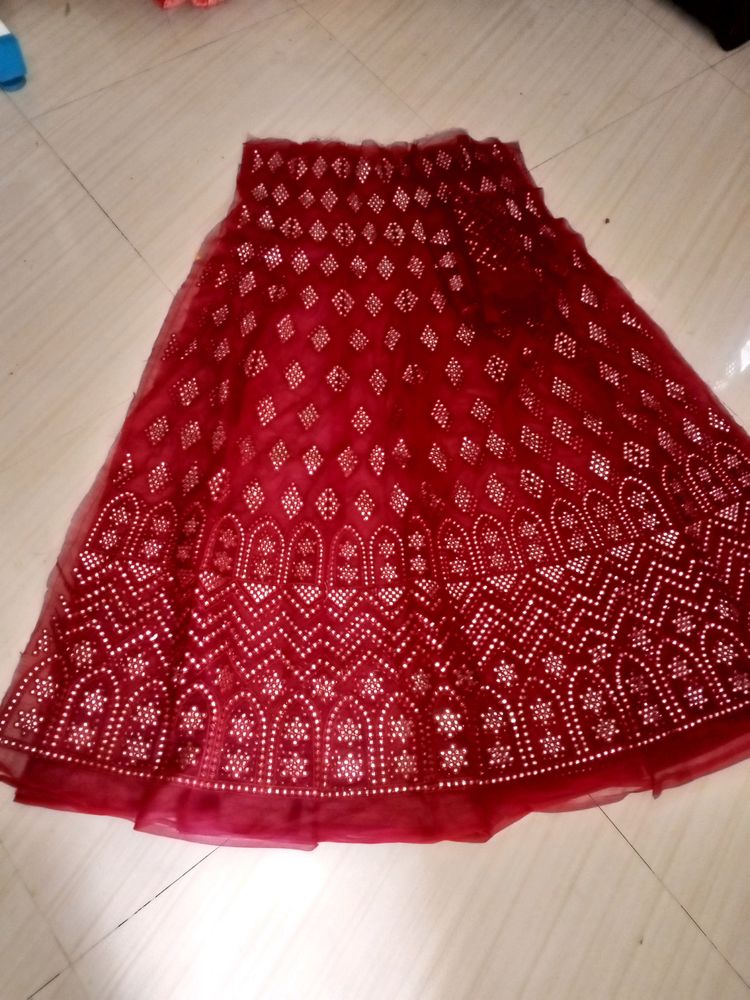 Party Wear Lehna Material Combo