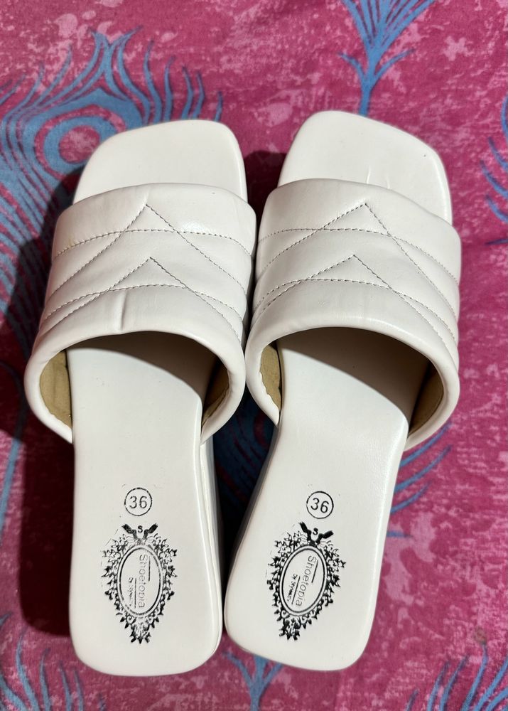 White Wedge Heels