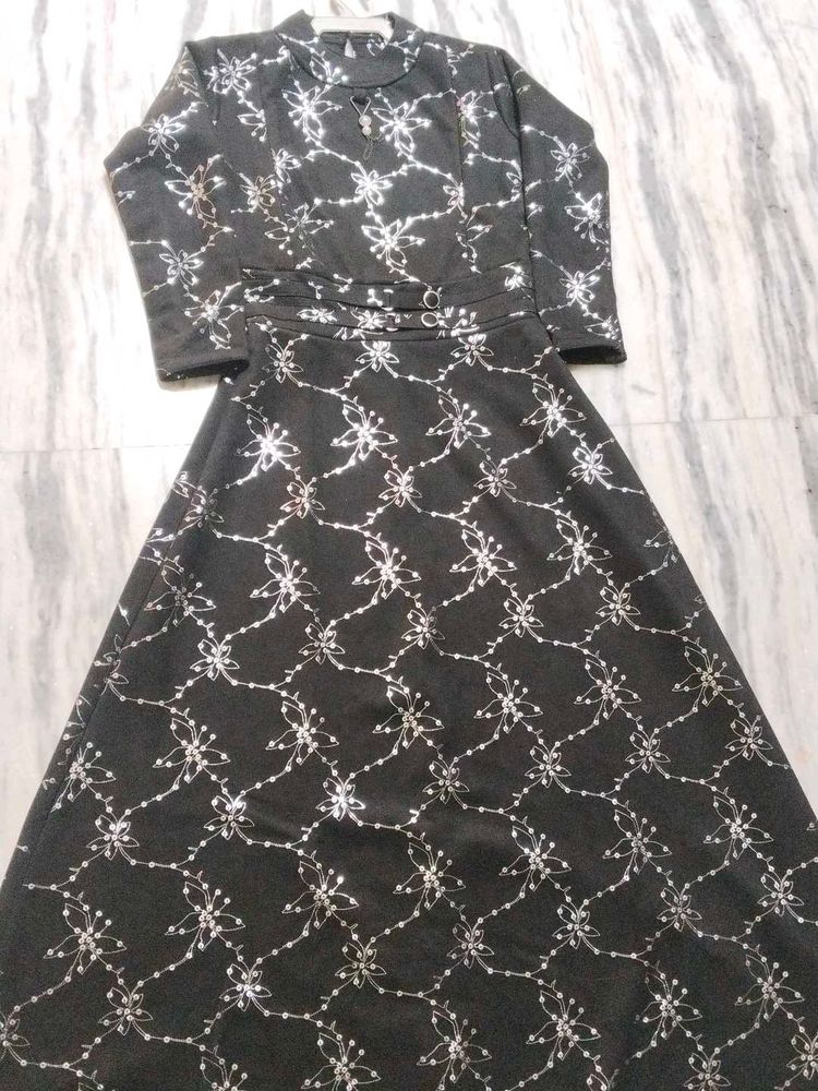 Elegant Black Floral gown dress