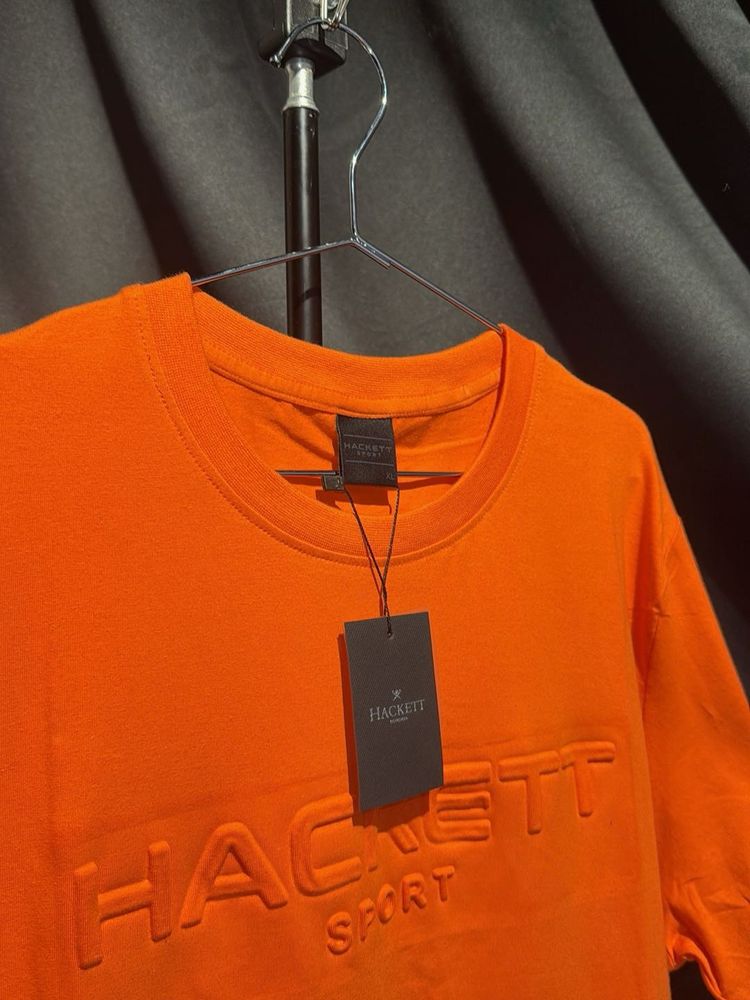 Hackett Sport Orange Embossed Logo Tee