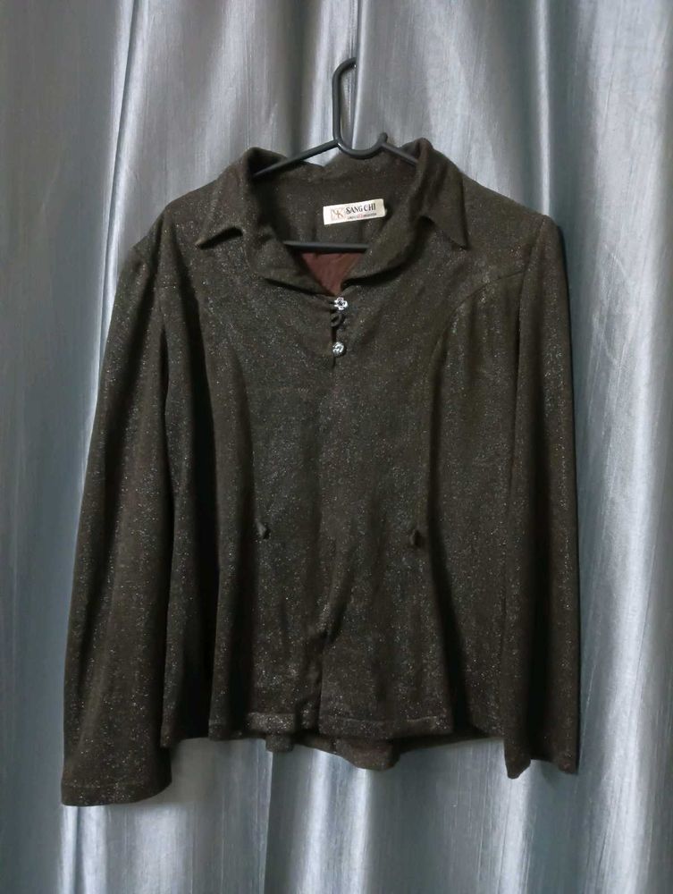 Vintage Style Brown Long Sleeve Top