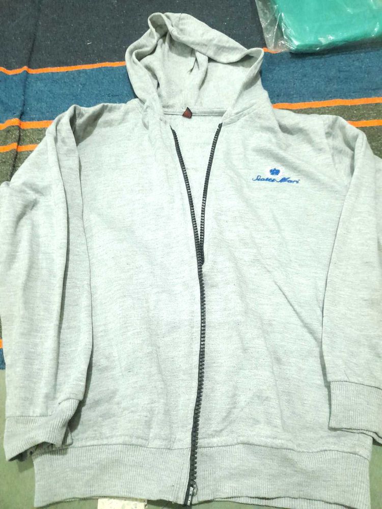 Gray Zip-Up Hoodie