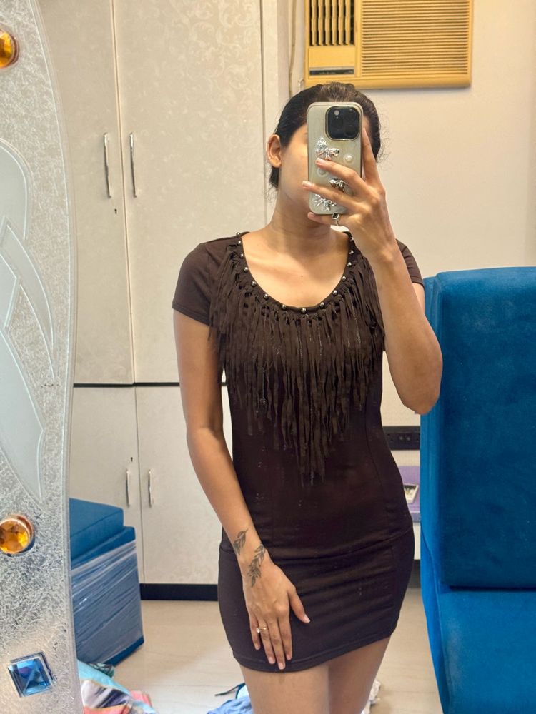 Mini Fringe Bodycon Dress