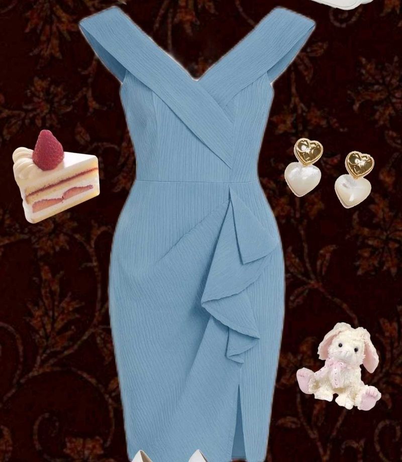 Chic Light Blue Bodycon Dress