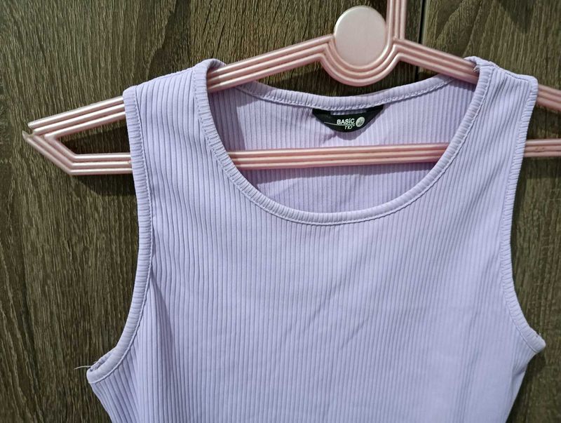 Lavender Sleeveless Crop Top
