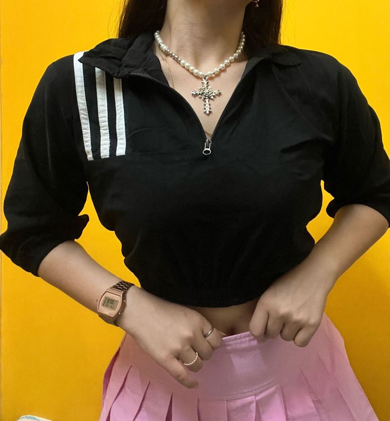 Adidas Cropped Quarter Zip