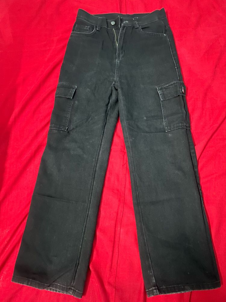 Black Cargo Jeans