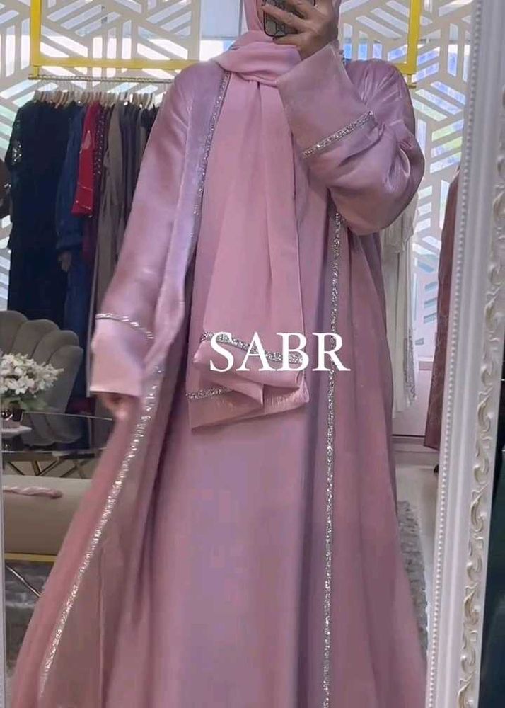 Pink Jacket Abaya
