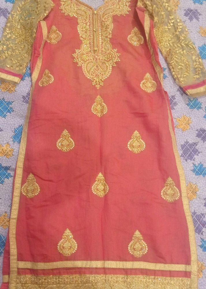 Embroidery  Kurta With Patiyala