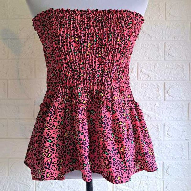 Pink Animal Print Tube Top