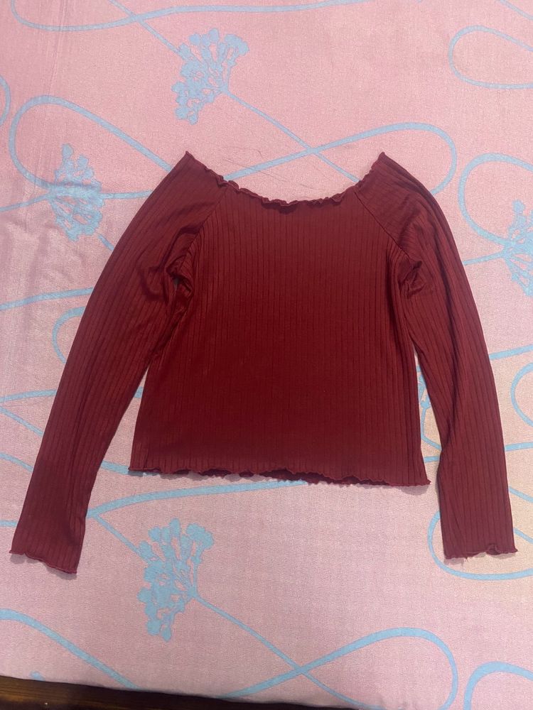 Ribbed Knit Long Sleeve Top