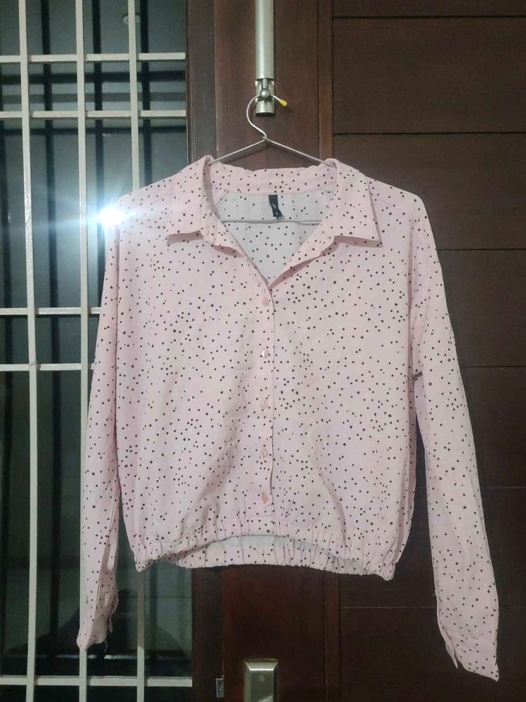 Crop Shirt Star Print