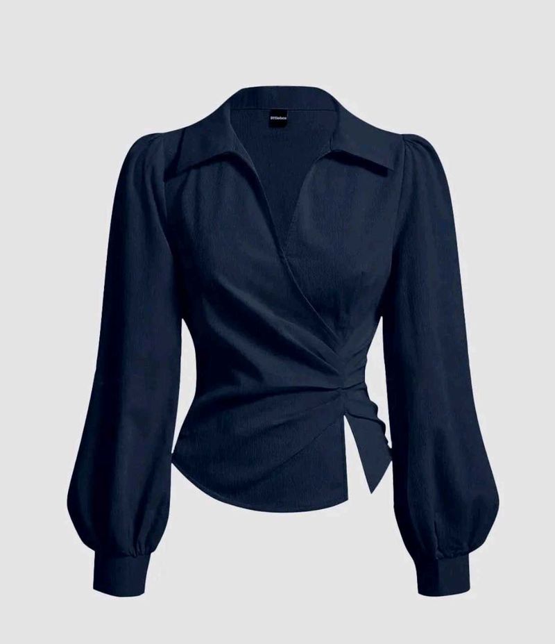 Classy Navy Blue Wrapup top