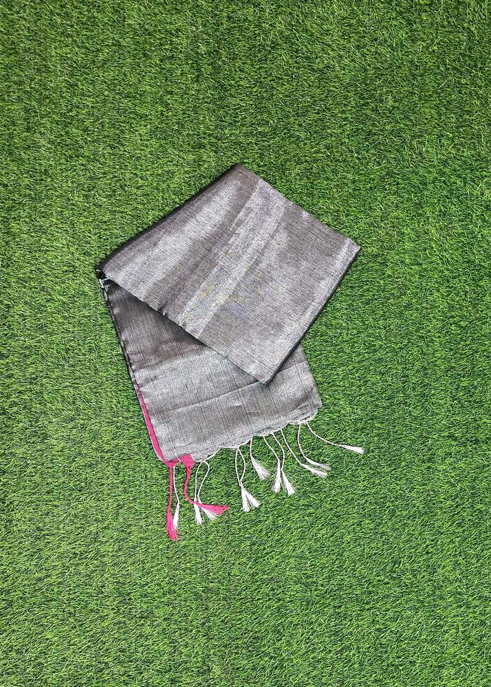 Semi Tissue Saree - Granite Grey