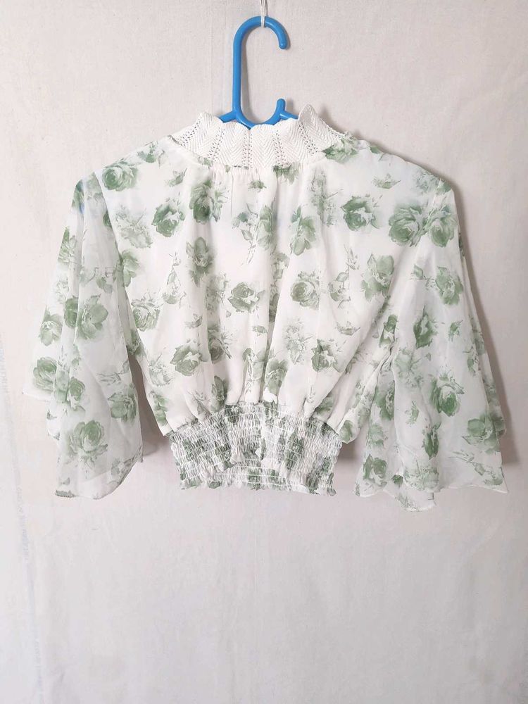 Floral print crop top