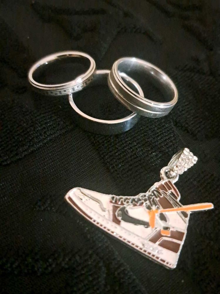 Mens Silver Rings/Set Of 3