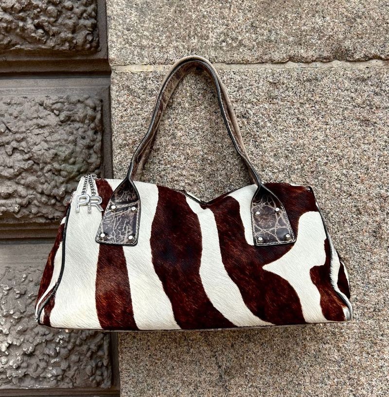 Vintage Zebra leather handbag