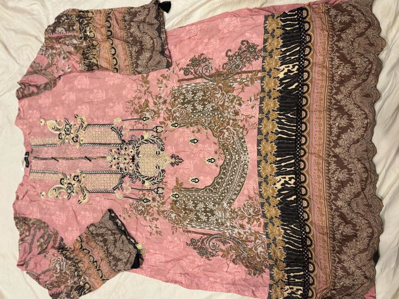 elegant  Black Embroidery kurta