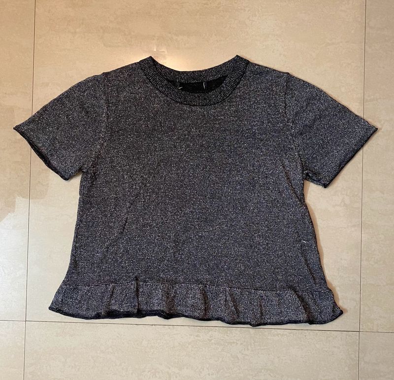 Zara Metallic Boxy Top (Without Label)